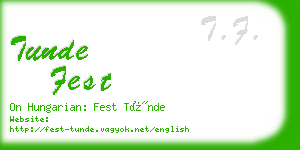 tunde fest business card